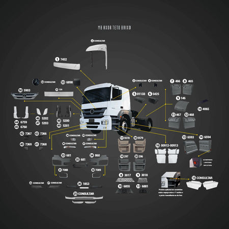 Pisante Superior Alumínio Mercedes-Benz Axor/1938/1944S
