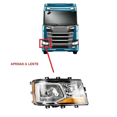 Lente Farol Principal Scania NTG