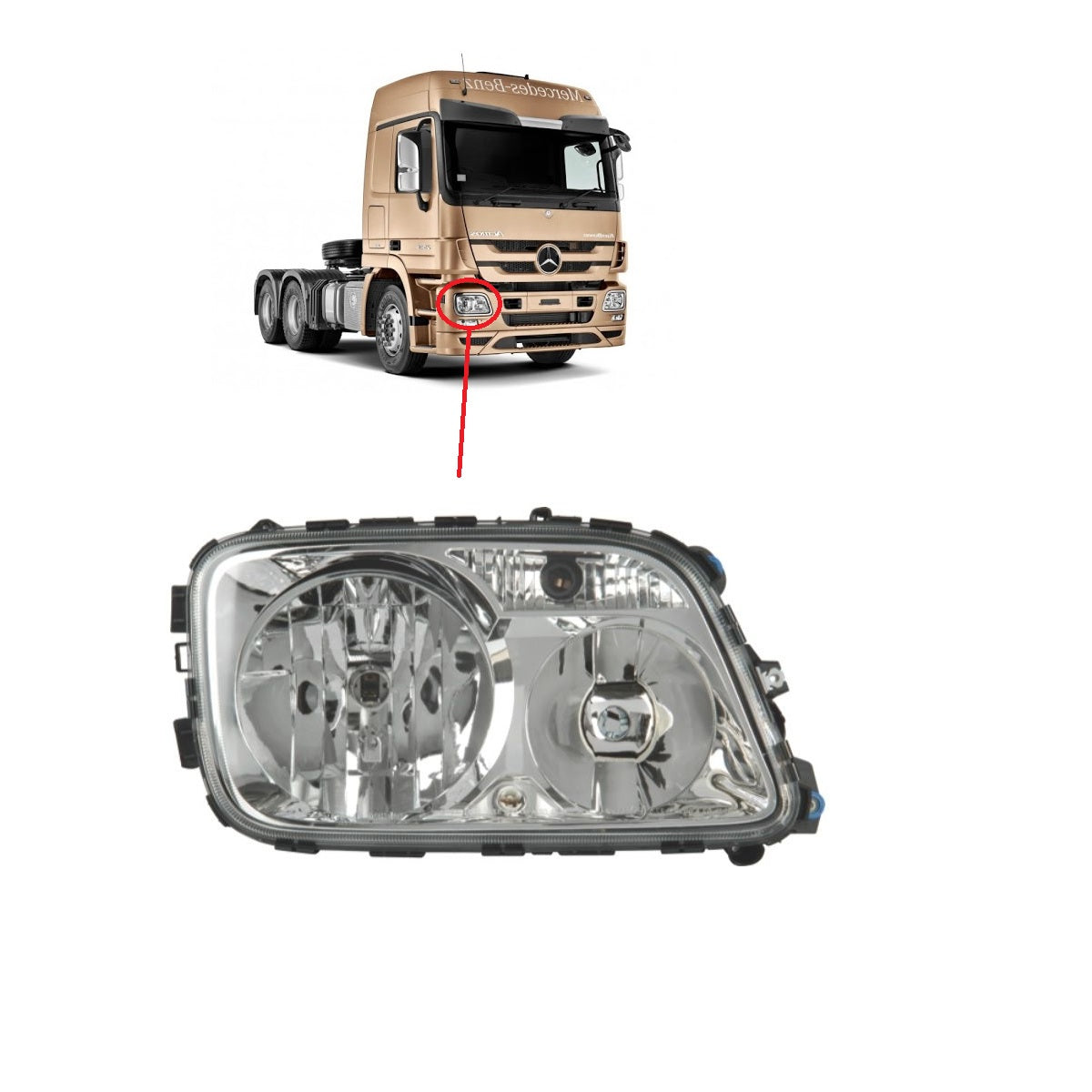 Farol Principal Mercedes-Benz Actros 2009/15